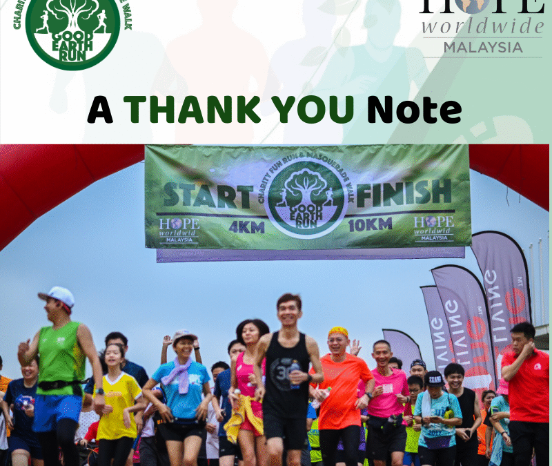 Good Earth Run 2019 Thank You Note