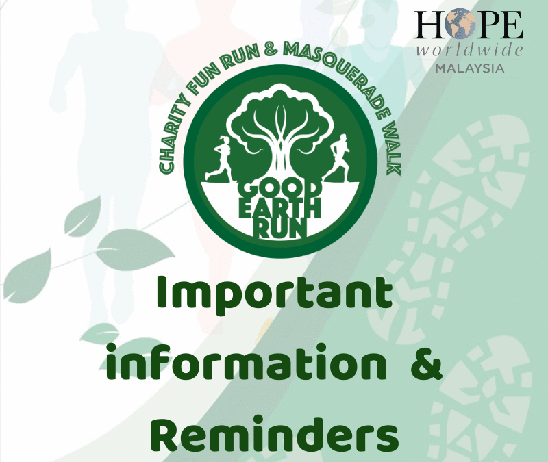 Good Earth Run 2019 Important Information for Participants